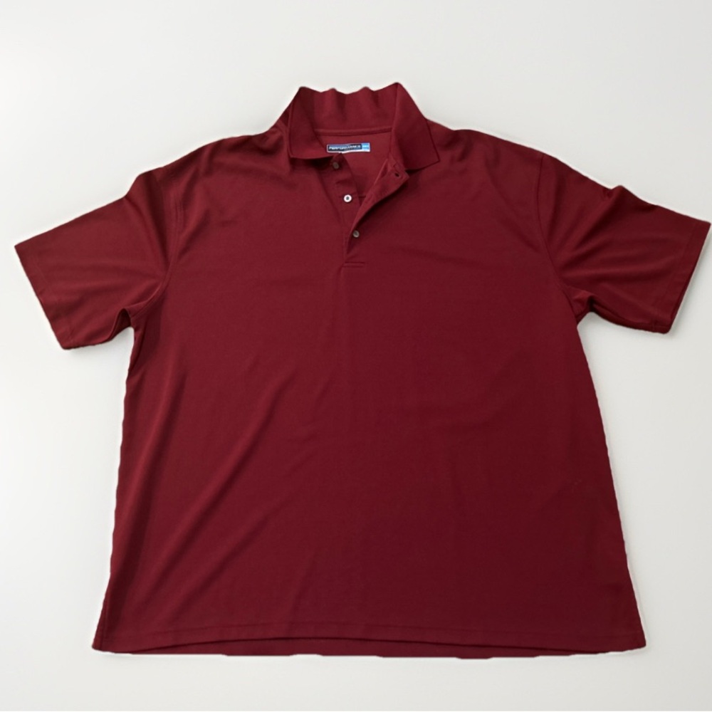 Roundtree & Yorke Men's Red Polo Shirt Performance, Pickleball Golf Tennis‎ 3X T